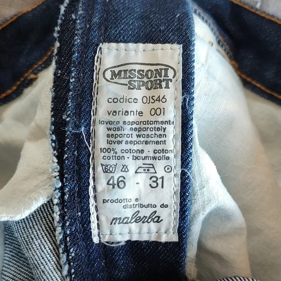 NWOT Vintage Missoni 90s Embroidered Logo High Waist Jeans Size 10 100% …